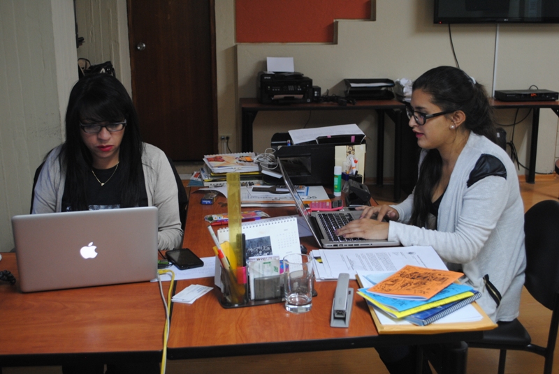 Fundamedios staff at the organisations’s headquarters in Quito, Ecuador’s capital. Photo courtesy Fundamedios.