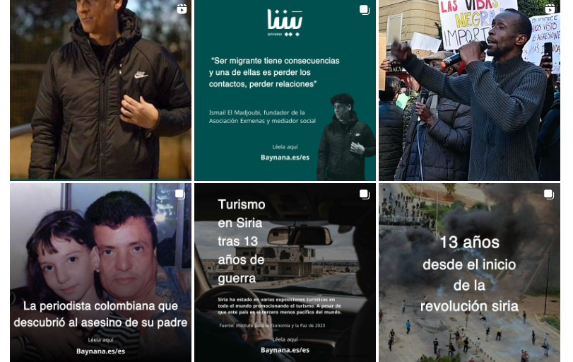 Instagram profile of Spanish independent migration-focused media Baynana