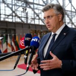 Croatia's Prime Minister Andrej Plenkovic speaks to the media at the informal summit of European Union leaders in Brussels, Belgium, April 18, 2024. Credits: Shutterstock / Alexandros Michailidis