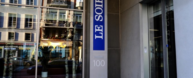 Exterior view of headquarters of Le Soir news company in Brussels, Belgium. Credits: Shutterstock / Alexandros Michailidis