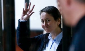 Mzia Amaglobeli in court, photo courtesy of Batumelebi